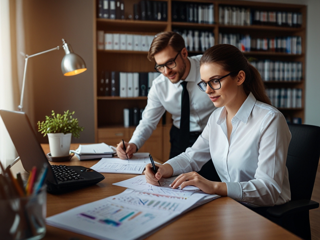 Profesionales contables trabajando
